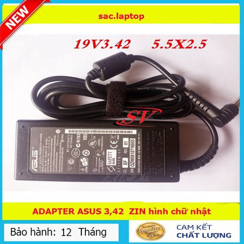 Sạc Laptop ASUS 65W 19.5V-3.42A Zin Chữ Nhật - Sạc Chính Hãng Đảm Bảo Chất Lượng, Bảo Hành 12 Tháng