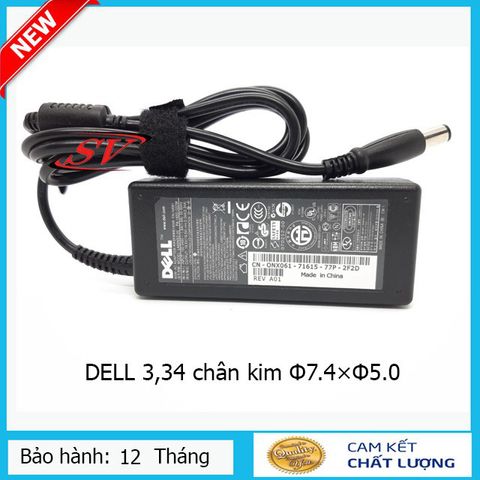 Sạc Laptop DELL 3.34 Kim To Chính Hãng - Kích Thước 7.4x5.5, Điện Áp 19.5V - Phụ Kiện Chất Lượng Cao, Bảo Hành 12 Tháng