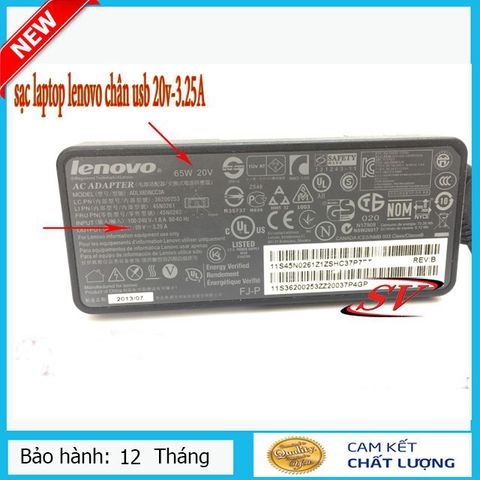 Sạc Laptop Lenovo 3.25 Chân USB (Chân Vuông) - Bảo Hành 12 Tháng, Cung Cấp Nguồn Đảm Bảo Chất Lượng