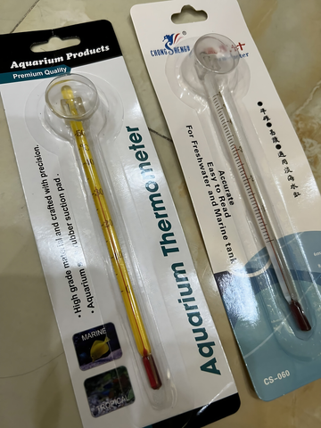 Nhiệt Kế Thủy Ngân Cho Hồ Thủy Sinh - Đo Nhiệt Độ Nước 0-50°C, Dễ Dàng Lắp Đặt Trong Bể Cá Cảnh, Phụ Kiện Nuôi Cá Chất Lượng