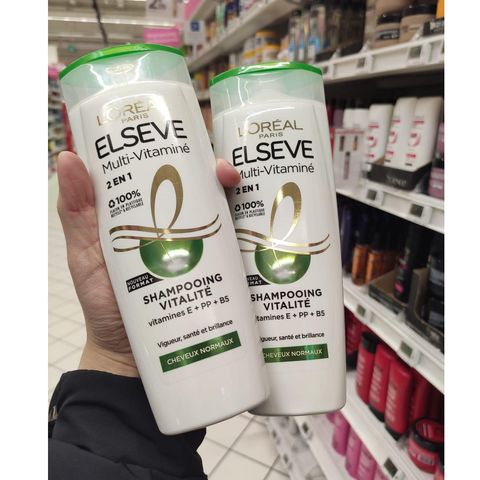 Dầu Gội Phục Hồi Tóc Hư Tổn L'Oreal Elseve Multi-Vitamin - Công Thức Bổ Sung Vitamin E, PP, B5 Cho Tóc Khỏe Mạnh, B bóng Rạng Rỡ