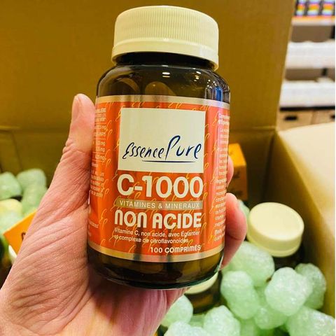 Viên Uống Vitamin C-1000mg Essence Pure Pháp Không Chua - Bổ Sung Vitamin C An Toàn Cho Dạ Dày Yếu, Cải Thiện Sức Khỏe Da