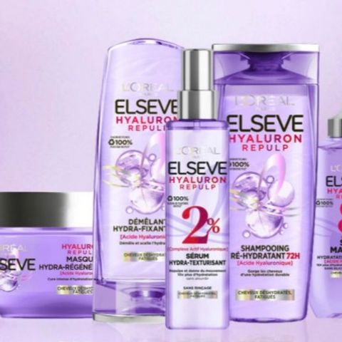 Set gội xả Loreal Elseve Hyaluron Repulp Pháp cho tóc bết và chân tóc khô xơ 250ml và 200ml