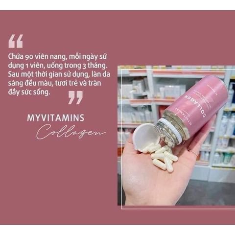 Viên uống Collagen Myvitamins - Tăng cường đẹp da, giảm nếp nhăn, hỗ trợ sức khỏe tóc và xương chắc khỏe
