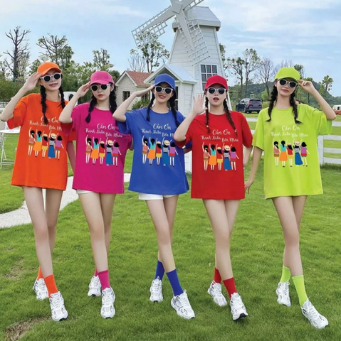 Áo Thun Oversize Cotton 100% - Thanh Xuân Đáng Nhớ, Thời Trang Đi Biển Đẹp, Phù Hợp Du Lịch và Chụp Hình Nhóm