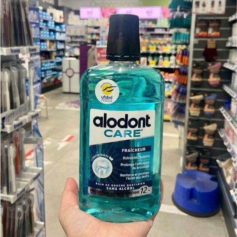 Nước Súc Miệng Nha Khoa Alodont Care Pháp 500ml - Không Cồn, Bảo Vệ Men Răng, Khử Hôi Miệng, Hơi Thở Tươi Mát Bạc Hà 12H
