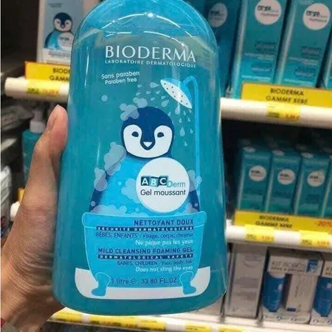 Sữa Tắm Bioderma ABCDerm Gel Moussant 1L - Dành Cho Trẻ Sơ Sinh, An Toàn, Dưỡng Ẩm Và Không Gây Cay Mắt