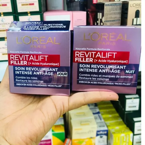 Set Kem Dưỡng Da Loreal Revitalift Filler Ngày Đêm Cho Da Tuổi 40+ - Giảm Nếp Nhăn, Dưỡng Ẩm, Căng Mướt, Trẻ Trung
