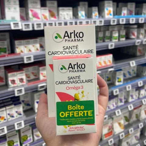 Viên Omega 3 Arkopharma Pháp - Hỗ trợ bổ não, tim mạch, phát triển trí tuệ cho phụ nữ mang thai và trẻ nhỏ - Set 2 hộp 180v + 60v