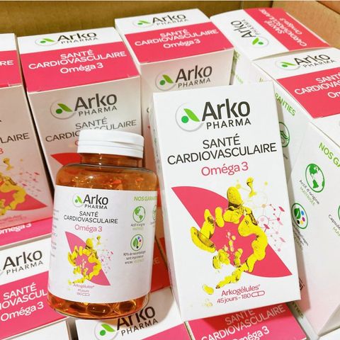 Viên Omega 3 Arkopharma Pháp - Hỗ trợ bổ não, tim mạch, phát triển trí tuệ cho phụ nữ mang thai và trẻ nhỏ - Set 2 hộp 180v + 60v