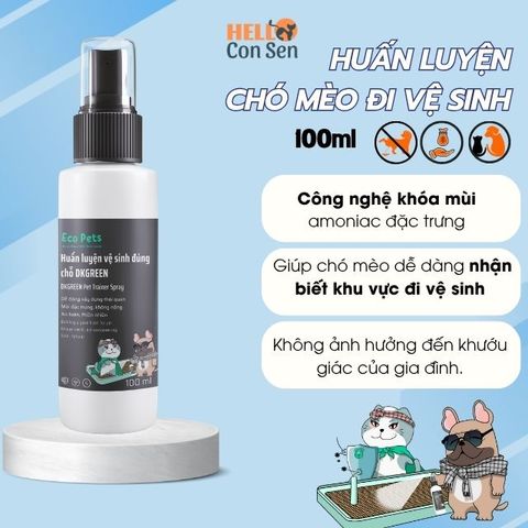 Chai Xịt Huấn Luyện Đi Vệ Sinh Đúng Chỗ DKGREEN Cho Chó Mèo - An Toàn, Hiệu Quả, Thiên Nhiên, Dung Tích 100ml