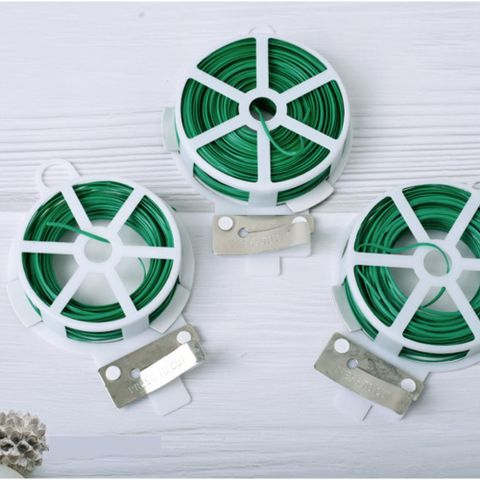Cuộn dây kẽm bọc nhựa cột cành hoa cây cảnh dây leo định hình buộc gọn dây điện dây cáp tiện dụng