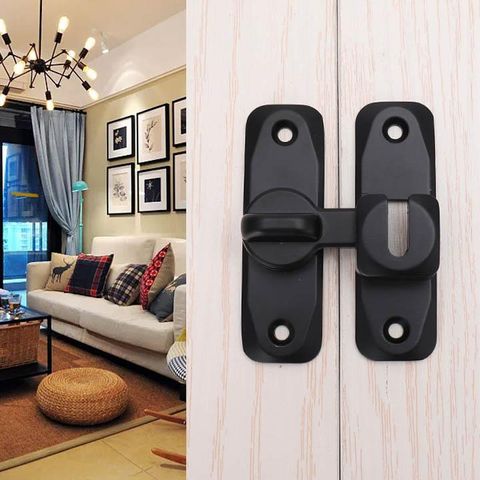 Khóa cửa trượt, lùa, xoay bằng hợp kim dày dặn, lắp được cả 90 và 180 độ