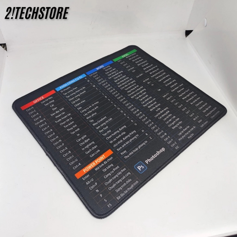 Miếng Lót Chuột Văn Phòng Arigato - Pad Công Thức Hình Phím Tắt 25x30cm, Chất Liệu Bền Bỉ, Phù Hợp Với Laptop và PC