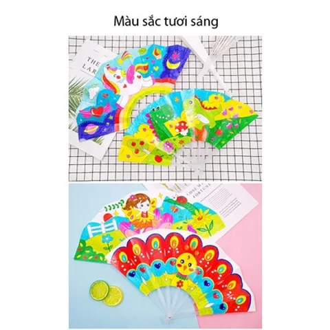 Đồ chơi DIY - Quạt nan gấp tô màu giúp phát triển tư duy, sáng tạo cho bé