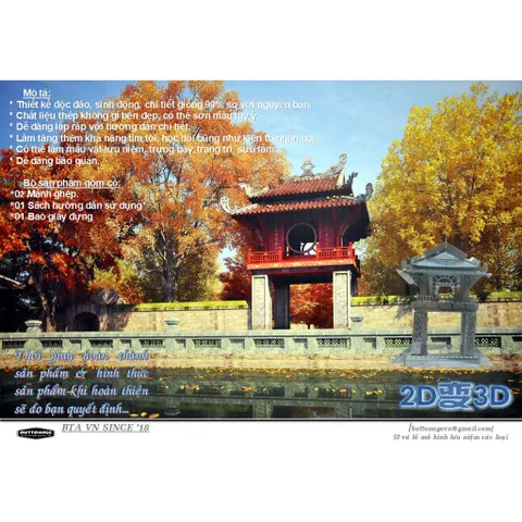 Mô Hình Khuê Văn Các - Thăng Long (Kim Loại Tự Ráp)