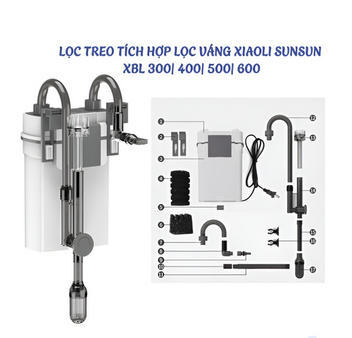 Lọc Treo Cá Xiaoli Sunsun XBL 300/400/500/600 - Bộ Lọc Váng Tích Hợp Cho Bể Thủy Sinh và Hồ Cá Cảnh