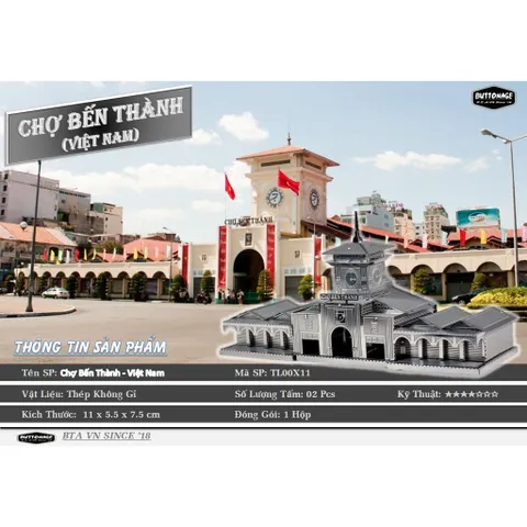 Mô Hình Chợ Bến Thành (Kim loại lắp ghép)