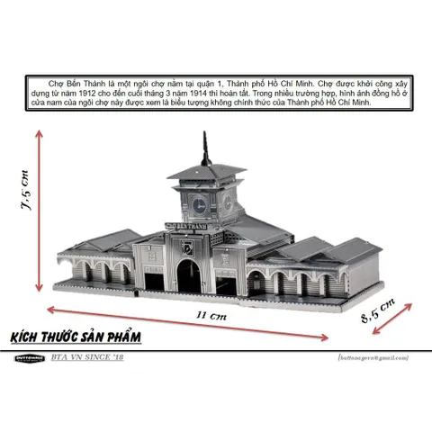 Mô Hình Chợ Bến Thành (Kim loại lắp ghép)