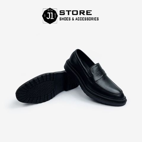 Giày Lười Nam Penny Loafer Luxury Da Bò Nappa J1 - Đế Cao Su Tăng Chiều Cao 4cm, Sang Trọng và Phong Cách