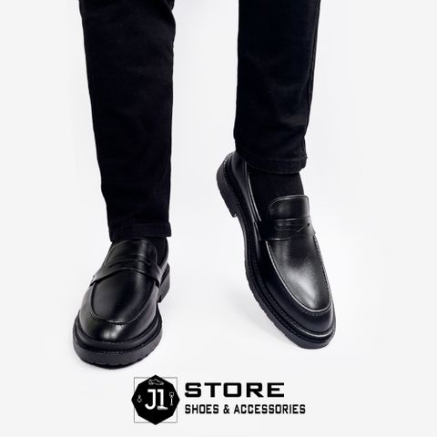 Giày Lười Nam Penny Loafer Luxury Da Bò Nappa J1 - Đế Cao Su Tăng Chiều Cao 4cm, Sang Trọng và Phong Cách