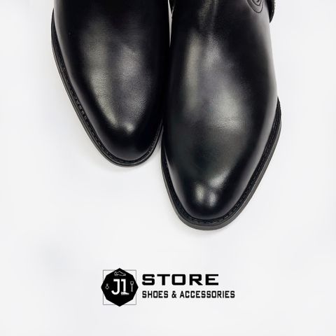 Giày Boot Nam Harness Hessian Hàn Quốc, Khóa Kéo Da Cao Su Tăng Chiều Cao 5cm - Phong Cách Vintage Sang Trọng và Nam Tính
