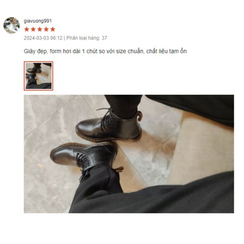 Giày Dr. Martens 1640 Original Da Tấm Cao Cấp - Boot Cao Cổ Buộc Dây Cho Nam Nữ Size 36-44, Đế Kẹp Chống Trượt, Phong Cách Thể Thao