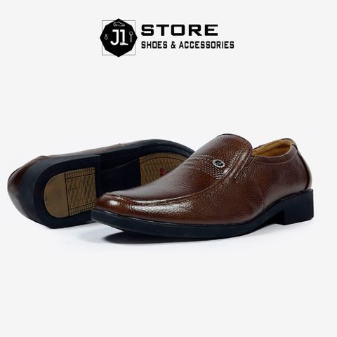 Giày Tây Lười Nam Da Bò Nguyên Tấm - Giày Trung Niên Đế Cao Su Chống Trượt Size 38-44, Thích Hợp Dự Tiệc và Thường Ngày