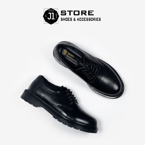 Giày Đốc Nam Dr.8053 Full Black Da Bò Nappa - Giày Oxford Thoải Mái Đế Kếp Chắc Chắn, Phong Cách Nam Tính Thể Thao