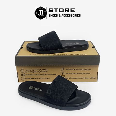 Dép Quai Ngang Nam Da Bò Tấm J211 - Sandal Thời Trang Đế Cao Su Chống Trượt - Phong Cách Nam Tính, Cao Cấp, Hot Trend