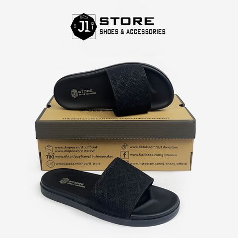 Dép Quai Ngang Nam Da Bò Tấm J211 - Sandal Thời Trang Đế Cao Su Chống Trượt - Phong Cách Nam Tính, Cao Cấp, Hot Trend