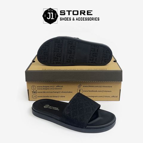 Dép Quai Ngang Nam Da Bò Tấm J211 - Sandal Thời Trang Đế Cao Su Chống Trượt - Phong Cách Nam Tính, Cao Cấp, Hot Trend