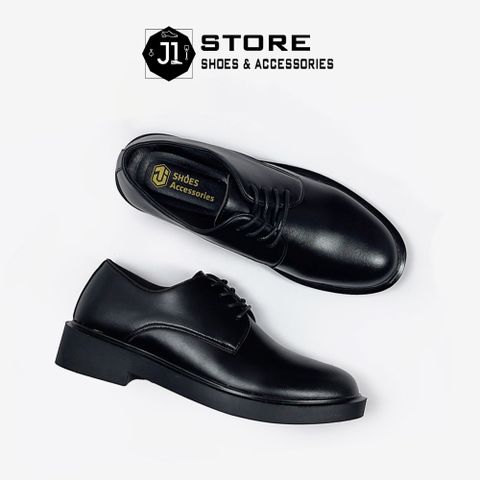 Giày Modern Derby Full Black BK01 - Giày Derby Da Nguyên Tấm Tăng Chiều Cao 4cm - Phong Cách Sang Trọng Dành Cho Nam