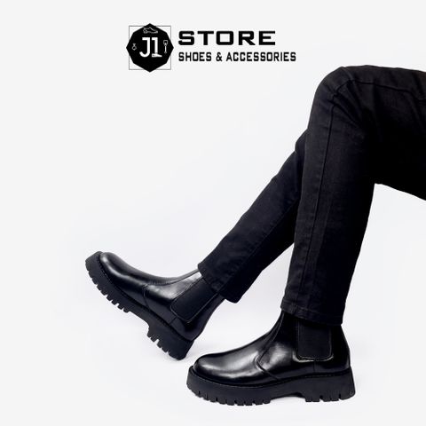 Giày Chelsea Boot Chunky SY1 J1 - Giày Nam Da Cao Cấp, Đế Tăng Chiều Cao 5cm, Phong Cách Cá Tính Thời Trang