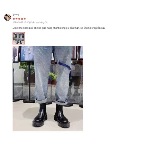 Giày Chelsea Boot Chunky SY1 J1 - Giày Nam Da Cao Cấp, Đế Tăng Chiều Cao 5cm, Phong Cách Cá Tính Thời Trang
