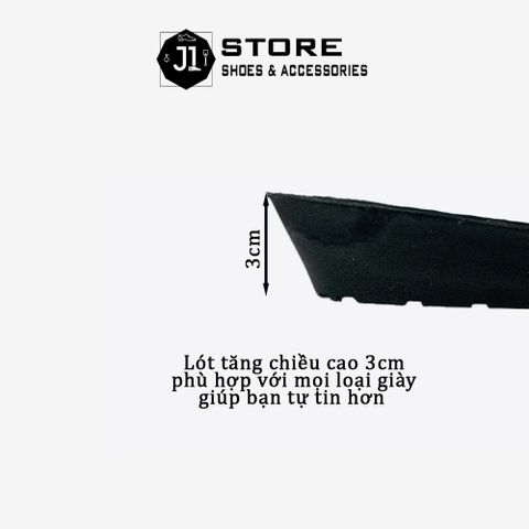 Lót Giày Tăng Chiều Cao J1 3cm - Đế Massage Thoáng Khí, Giày Nam Nữ, Thoải Mái, Chất Liệu Cao Su Mềm