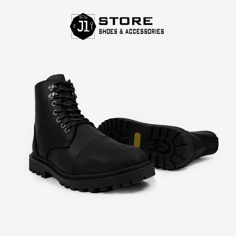 Giày Combat Boots Iron Black CK01 - Chiến Binh Da Bò Cao Cấp Đế Cao Su Đúc Nguyên Khối, Phong Cách Bụi Bặm Cho Nam