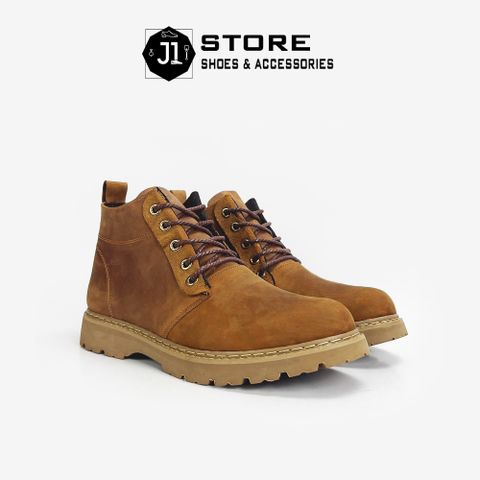 Giày Boot Nam Crazy Horse Da Sáp Cổ Lửng - Thời Trang Đường Phố - Đế Cao Su Siêu Nhẹ - Phong Cách Độc Đáo và Cá Tính