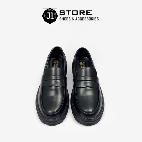 Giày Penny Loafer Full Black Nam - Giày Lười Da Cao Cấp Đế Cao Su Đúc, Phong Cách Thời Trang Minimal J1