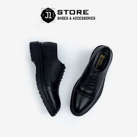 Giày Oxford Nam Da Bò Nappa J1 - Giày Tây Thanh Lịch Đế Cao Su Tăng Chiều Cao 4.5cm, Dành Cho Phong Cách Hiện Đại