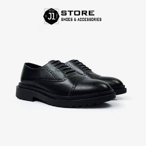 Giày Oxford Nam Da Bò Nappa J1 - Giày Tây Thanh Lịch Đế Cao Su Tăng Chiều Cao 4.5cm, Dành Cho Phong Cách Hiện Đại