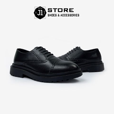 Giày Oxford Nam Da Bò Nappa J1 - Giày Tây Thanh Lịch Đế Cao Su Tăng Chiều Cao 4.5cm, Dành Cho Phong Cách Hiện Đại