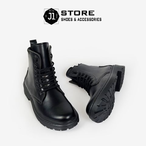 Giày Combat Boot DZ01 Nam Nữ Dáng Hàn Tăng Chiều Cao 5cm - Giày Đốc 36-44 Chất Liệu Da Bò Nappa Chống Trượt