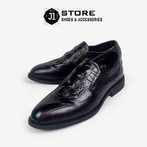 Giày Tây Lười Nam Da Nappa Vân Cá Sấu Cao Cấp Loafer Crocodile Luxury - Đế Cao Su Đúc Chống Trượt, Thoải Mái Suốt Ngày