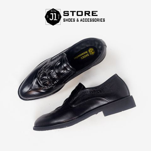 Giày Tây Lười Nam Da Nappa Vân Cá Sấu Cao Cấp Loafer Crocodile Luxury - Đế Cao Su Đúc Chống Trượt, Thoải Mái Suốt Ngày