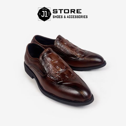 Giày Tây Lười Nam Da Nappa Vân Cá Sấu Cao Cấp Loafer Crocodile Luxury - Đế Cao Su Đúc Chống Trượt, Thoải Mái Suốt Ngày