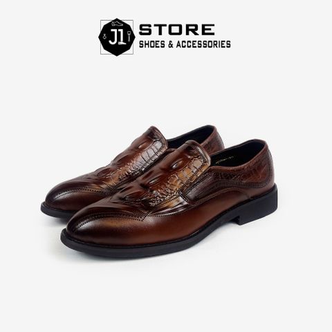 Giày Tây Lười Nam Da Nappa Vân Cá Sấu Cao Cấp Loafer Crocodile Luxury - Đế Cao Su Đúc Chống Trượt, Thoải Mái Suốt Ngày
