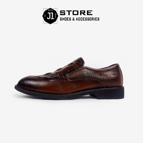 Giày Tây Lười Nam Da Nappa Vân Cá Sấu Cao Cấp Loafer Crocodile Luxury - Đế Cao Su Đúc Chống Trượt, Thoải Mái Suốt Ngày