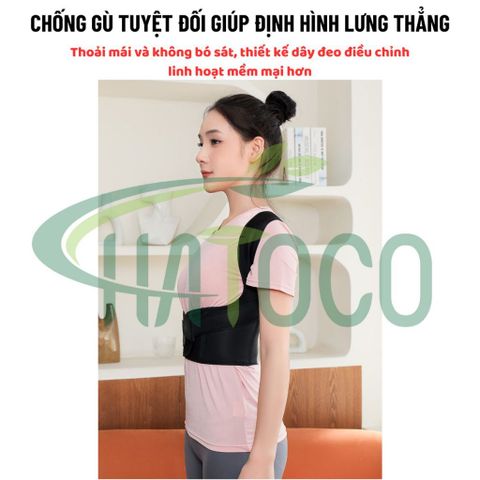 Đai Lưng Chống Gù Hatoco - Dây Đai Cải Thiện Tư Thế, Chất Liệu Co Giãn Thoáng Khí Dành Cho Nhân Viên Văn Phòng và Học Sinh