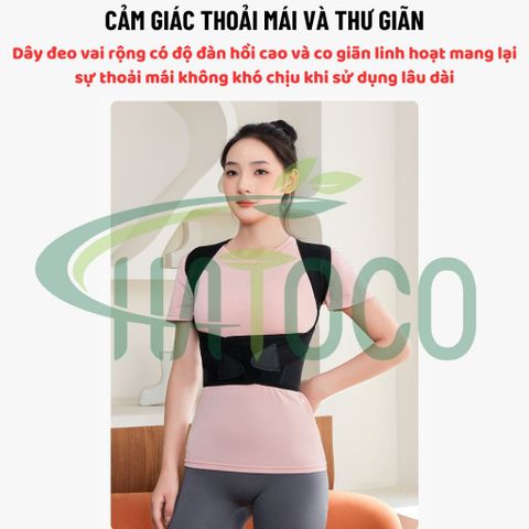 Đai Lưng Chống Gù Hatoco - Dây Đai Cải Thiện Tư Thế, Chất Liệu Co Giãn Thoáng Khí Dành Cho Nhân Viên Văn Phòng và Học Sinh